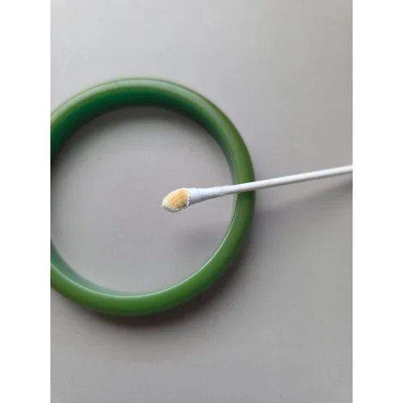 Vintage Olive Green Bakelite Bangle Bracelet 8" - TESTED - Picture 2 of 7